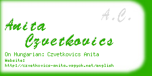 anita czvetkovics business card